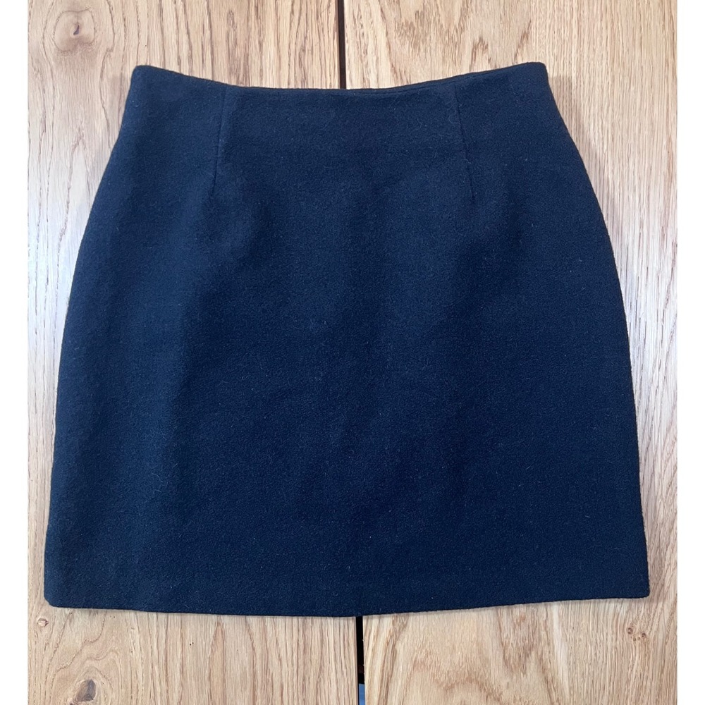 Esprit Wool Blend Mini Skirt Womens Size 9/10 Black Vintage Minimalist 90s
